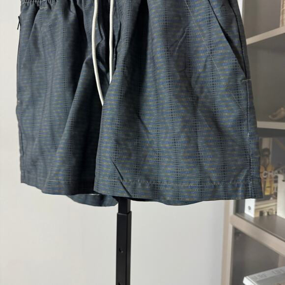 OAS Getrick Blue Green Lizard Pattern Swim Shorts Small NEW Lined Striped Trunks - Picture 3 of 7